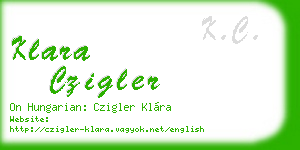 klara czigler business card